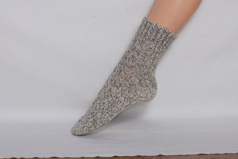 Dicke Wollsocken graumeliert